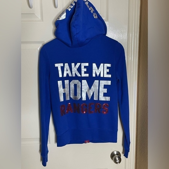 Texas Rangers PINK by Victoria's Secret Women's Full-Zip Jacket Hoodie Medium  - Picture 14 of 14